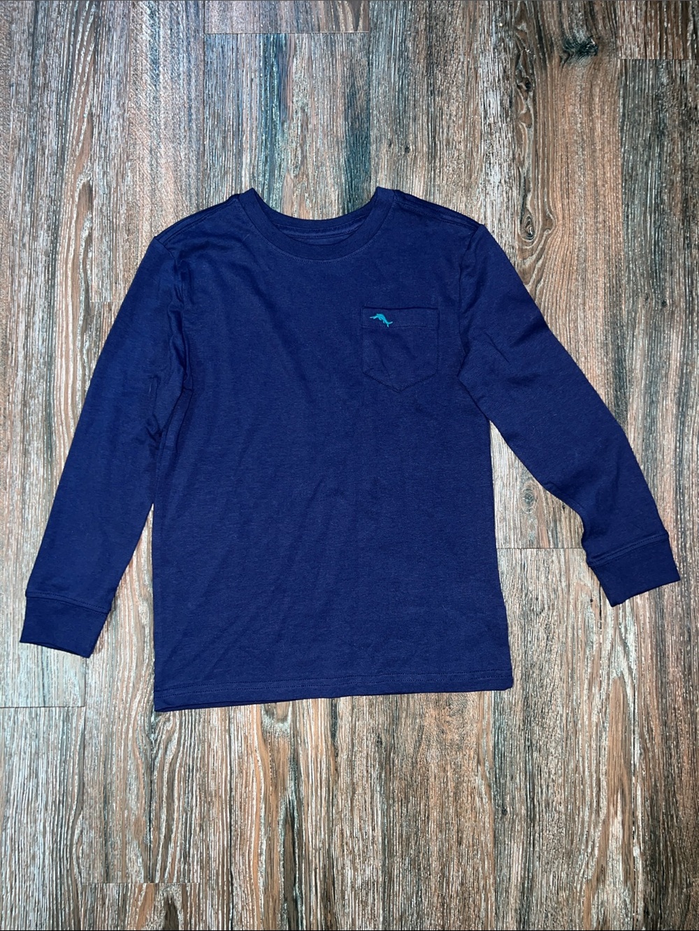 Tommy Bahama Navy Long-Sleeve Pocket Tee with Teal Logo